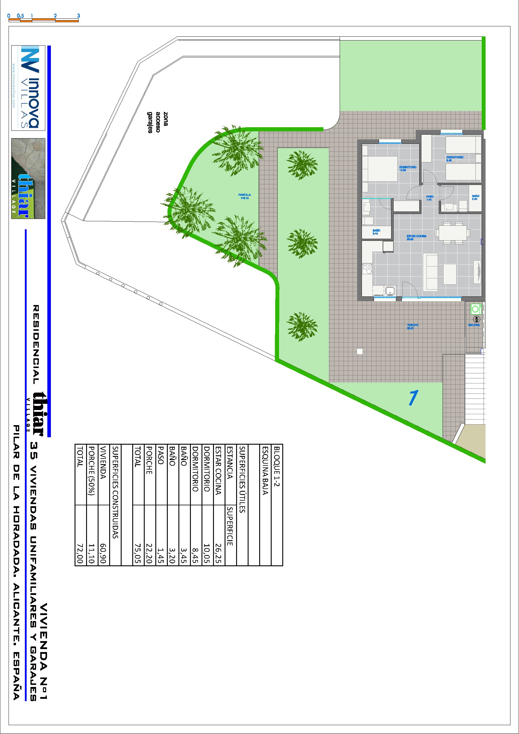Grundriss eines Apartments in Thiar Village IV