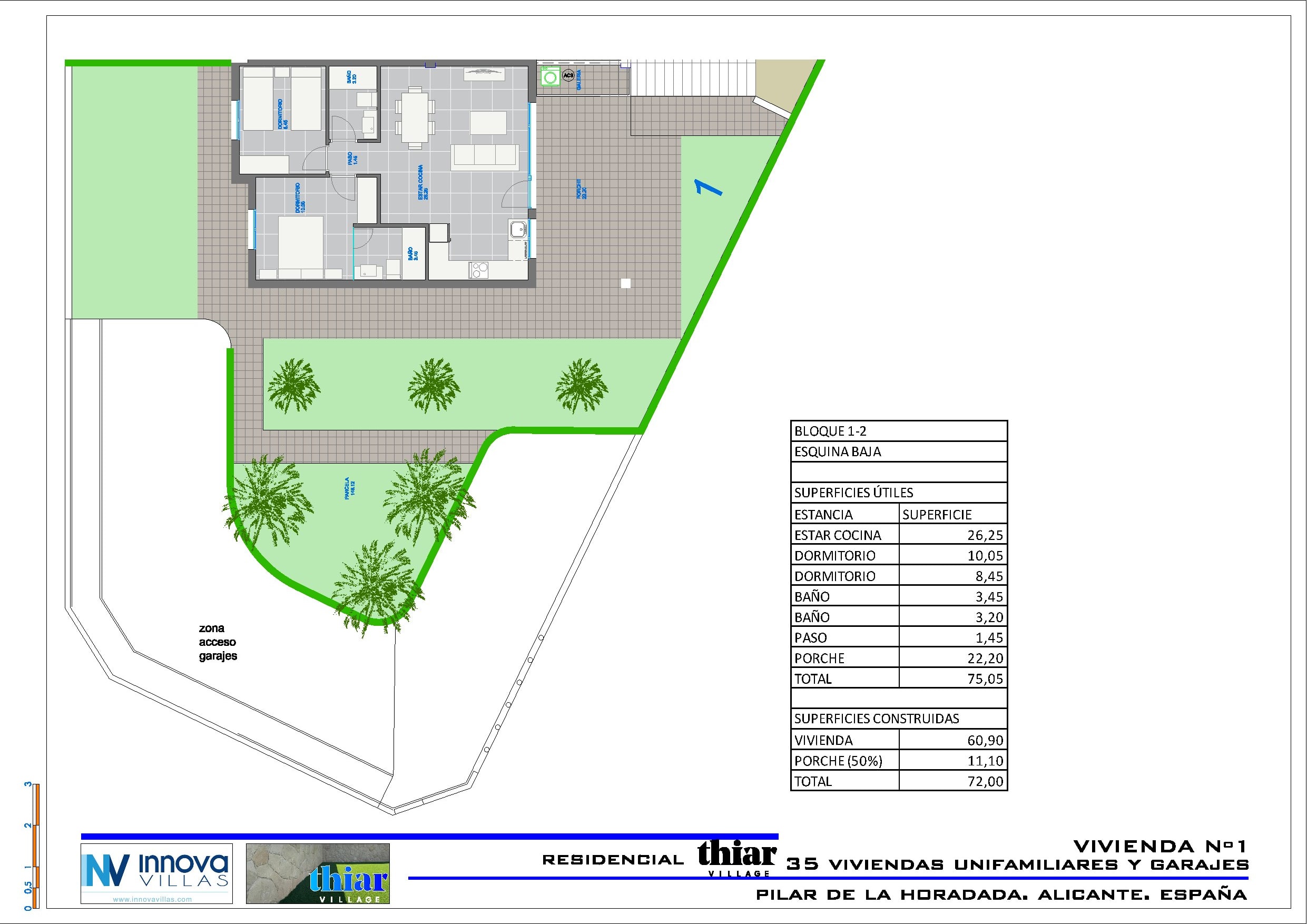 Grundriss eines Apartments in Thiar Village IV