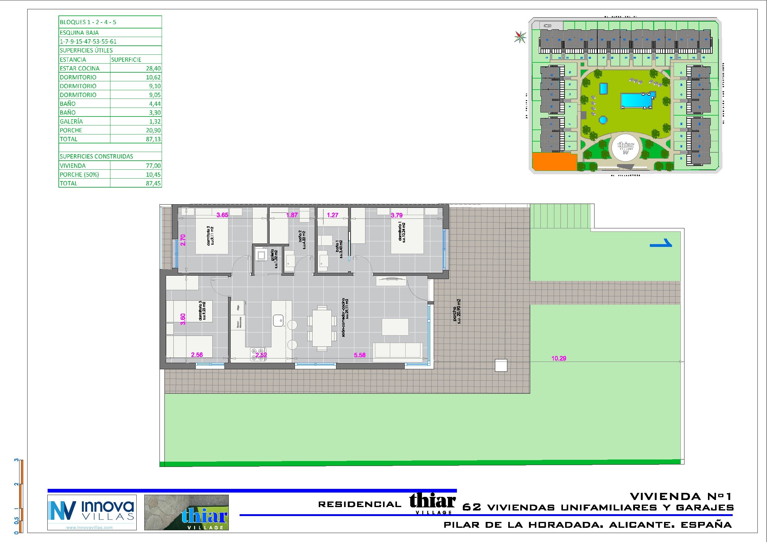 Grundriss eines Apartments in Thiar III Premium