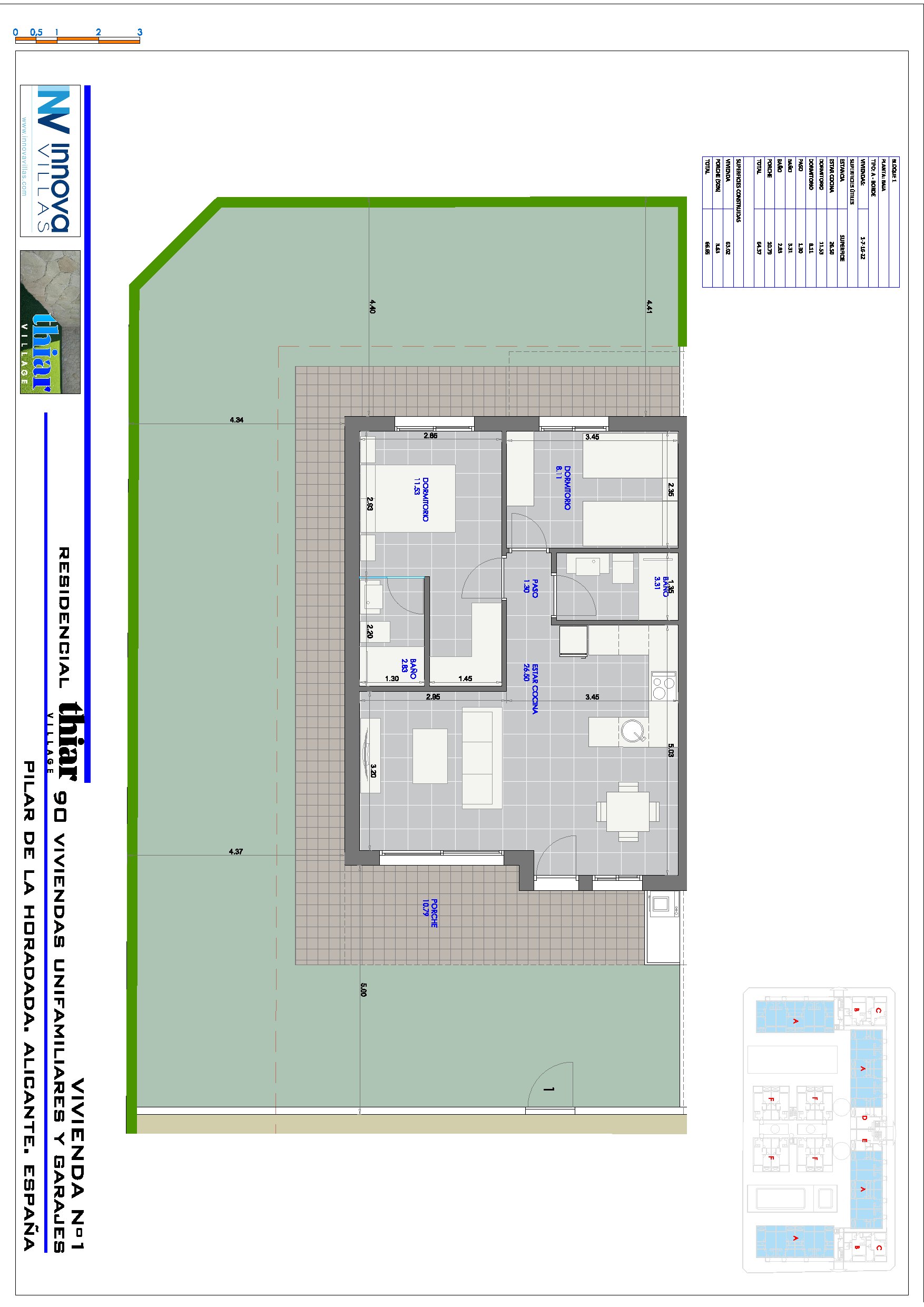 Grundriss eines Apartments in Thiar Village VI