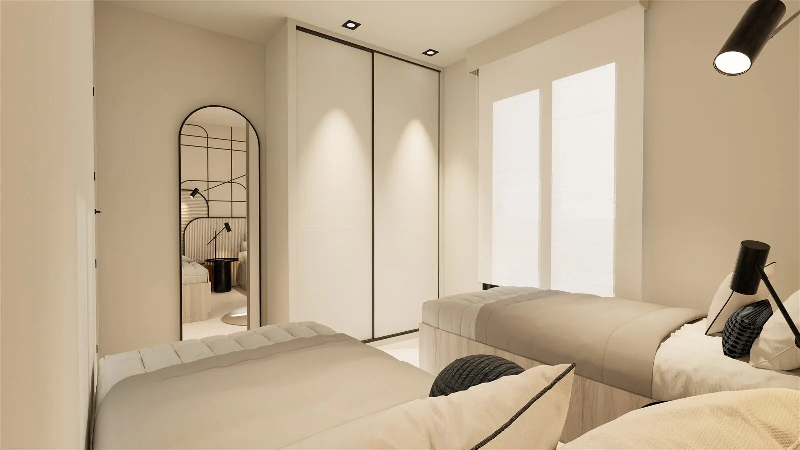 Schlafzimmer mit Ankleidespiegel